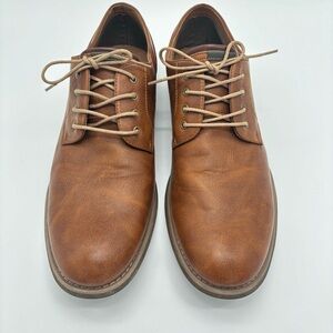 Mens JF J.Ferrar Kent Oxford Dress Shoes US Size 12 Brown Tan Lace Up